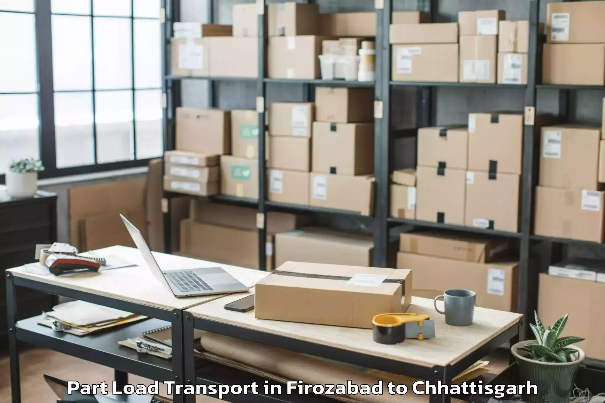 Leading Firozabad to Durg Part Load Transport Provider